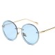 Women Vintage Uv Protection Sun Glassess Round Metal Frame Outdooors Anti Glare Glasses