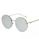 Women Vintage Uv Protection Sun Glassess Round Metal Frame Outdooors Anti Glare Glasses