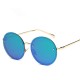 Women Vintage Uv Protection Sun Glassess Round Metal Frame Outdooors Anti Glare Glasses