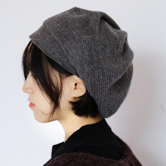 Women Vintage Winter Cotton Knit French Beret Caps Outdoor Ski Newsboy Painter Hat