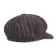 Women Vintage Winter Stripe Cotton Flat Hat Outdoor Casual Warm Beret Hats