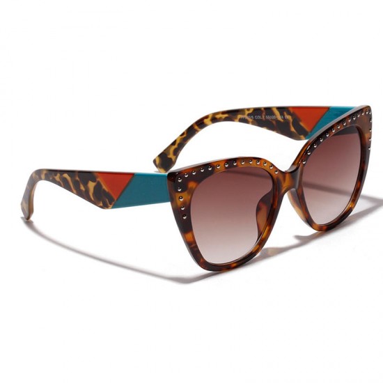 Women Vogue Vintage Print Anti-UV Cat Eye Sunglasses Outdoor Travel Beach Sunglasses