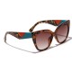 Women Vogue Vintage Print Anti-UV Cat Eye Sunglasses Outdoor Travel Beach Sunglasses