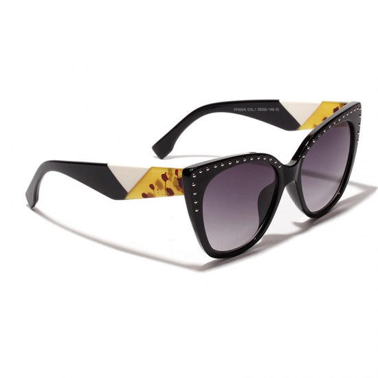 Women Vogue Vintage Print Anti-UV Cat Eye Sunglasses Outdoor Travel Beach Sunglasses