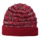 Women Warm Fleece Lining Hand-Knitted Hat Woollen Beanie Ladies Moms Cap