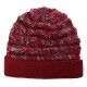 Women Warm Fleece Lining Hand-Knitted Hat Woollen Beanie Ladies Moms Cap