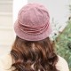 Women Warm Fur Fedora Hat Vintage Floppy Bucket Cap