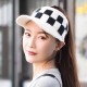 Women Warm Grid Knitted Ponytail Hat Outdoor Riding Sport Golf Knit Hat Baseball Cap