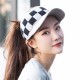 Women Warm Grid Knitted Ponytail Hat Outdoor Riding Sport Golf Knit Hat Baseball Cap