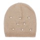 Women Warm Pearl Deco Knitted Hat Knit Beanie Cap