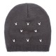 Women Warm Pearl Deco Knitted Hat Knit Beanie Cap