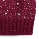 Women Warm Pearl Deco Knitted Hat Outdoor Casual Beanie Cap