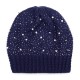 Women Warm Pearl Deco Knitted Hat Outdoor Casual Beanie Cap