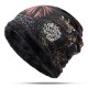 Women Warm Plus Velvet Thicken Beanie Hat Collar Cashmere Fashion Painting Hat