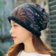 Women Warm Plus Velvet Thicken Beanie Hat Collar Cashmere Fashion Painting Hat