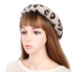 Women Warm Retro Leopard Rabbit Fur Knit Beret Hat Pumpkin Octagon Caps Painter Hat