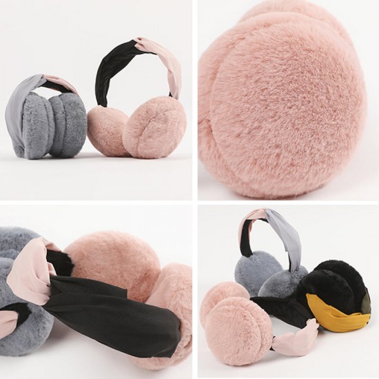 Women Warm Soft Folding Headband Earmuff Windproof Cute Ear Warmer