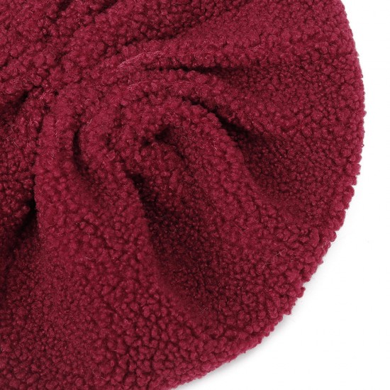 Women Warm Teddy Plush Hat Casual Leisure Turban Cap Nightcap