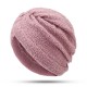 Women Warm Teddy Plush Hat Casual Leisure Turban Cap Nightcap