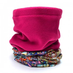 Women Warm Thicken Ethnic Style Collar Scarf Outdoor Fleece Windproof Mask Scarf