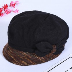 Women Winter Leisure Cotton Earmuffs Newsboy Painter Hat Solid Beret Caps Peaked Cap