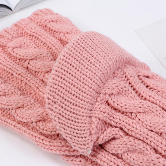 Women Winter Outdoor Warm Headpiece Multifunction Knitted Hat Face Mask Knit Cap