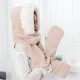 Women Winter Plush Thick Winter Beanie Hat Scarf Gloves Set Outdoor Earmuffs Cap