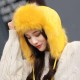 Women Winter Plush Thicken PU Leather Trapper Hat Outdoor Ski Windproof Hunting Hat