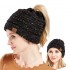 Women Winter Ponytail Beanie Hat Knitted Messy Bun Beanie Hat Multifunctional Snow Hat