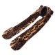 Women Winter Thick Faux Lamb Velvet Warm Long Hooded Leopard Scarves