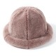 Women Winter Thick Warm Cashmere-like Bucket Cap Rolled Cuff Brimless Hats