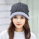 Women Winter Thick Warm Knitted Hat Fleece Liner Multipurpose Face Mask Knit Cap Scarf