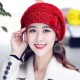 Women Winter Thicken Rabbit Hair Double Layers Beret Hat Vintage Elegant Bow Beanie