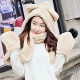 Women Winter Thicken Scarf Wrap Hat Gloves Set One Piece Woolen Warm Ourdoors Long Hooded Scarf