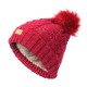 Women Winter Thicken Warm Knitted Hat And Collar Scarf Set Casual Windproof Adjustable Hat