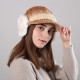 Women Winter Thickened Warm Gradient Knitted Hat Earmuffs Knit Beret Cap