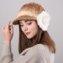 Women Winter Thickened Warm Gradient Knitted Hat Earmuffs Knit Beret Cap