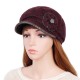 Women Winter Thickening Octagonal Cap Gold Brim Beaded Beret Peaked Painter Hat