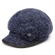 Women Winter Thickening Octagonal Cap Gold Brim Beaded Beret Peaked Painter Hat