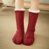 Women Winter Thickening Warm Casual Socks Non-Slip Silicone Middle Tube Socks