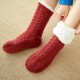 Women Winter Thickening Warm Casual Socks Non-Slip Silicone Middle Tube Socks