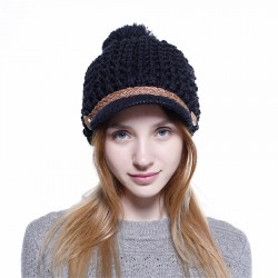 Women Winter Vintage Earmuffs Knit Beanie Caps Outdoor Thicken Ski Skullcap