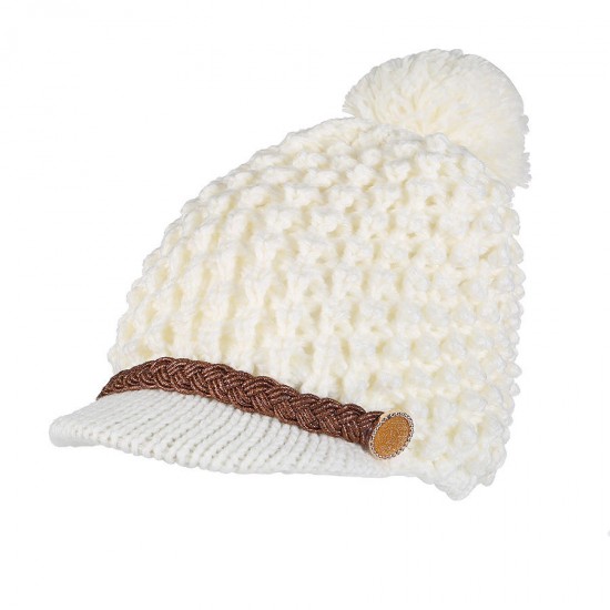 Women Winter Vintage Earmuffs Knit Beanie Caps Outdoor Thicken Ski Skullcap