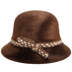 Women Wool Middle-Aged Lady Gold Velvet Hat Fashion Outdoor Warm Basin Cap