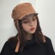 Women Woolen Ear Flaps Trapper Hat Outdoor Cycling Casual Windproof Cap