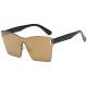 Women and Man Square Glasses Fashion Solid Color Transparent Siamese Sunglasses