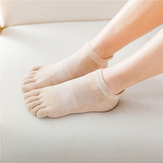 Women girl Five Toe Socks Summer Cotton Absorb Sweat Breathable Sport Socks