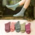 Women 's Plain Breathable Deodorization Knit Wool Cozy Crew Socks Combed Cotton Sock