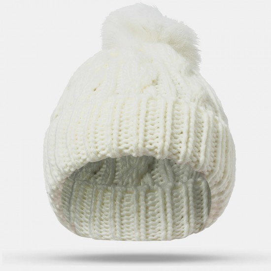 Women's Beanie All Match Warm Knitted Pompons Hat