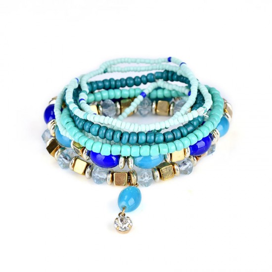 Women's Bohemian Bracelet Colorful Multilayer Beads Charming Bracelet